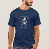Aangepersonaliseerde kapitein Nautical Anchor Boat T-shirt (Voorkant)