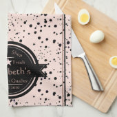 Aangepersonaliseerde keukenhanddoek voor koffiewin (Quarter Fold)