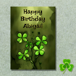 Aangepersonaliseerde Luck van de Ierse Clovers Bir Kaart