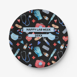 Aangepersonaliseerde medische Laboratoriumweek Papieren Bordje