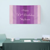 Aangepersonaliseerde naam 55e geboortedag Paarse s Spandoek (Beurs)