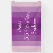 Aangepersonaliseerde naam 55e geboortedag Paarse s Spandoek (Verticaal)