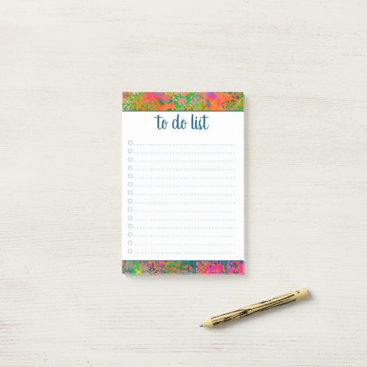 Aangepersonaliseerde naam Abstract kleurig om lijs Post-it® Notes (Op bureau)