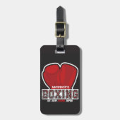 Aangepersonaliseerde naam Boxer Boxing Glove Prize Bagagelabel (Voorkant verticaal)