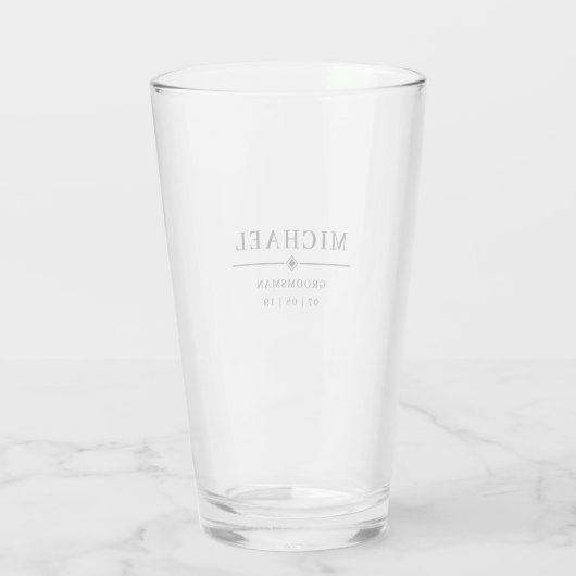 Aangepersonaliseerde naam en datumpunt voor huweli glas (Achterkant)