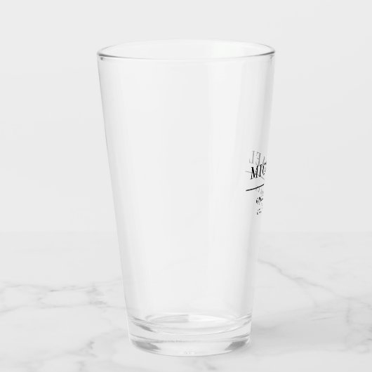 Aangepersonaliseerde naam en datumpunt voor huweli glas (Rechts)
