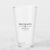 Aangepersonaliseerde naam en datumpunt voor huweli glas (Voorkant)