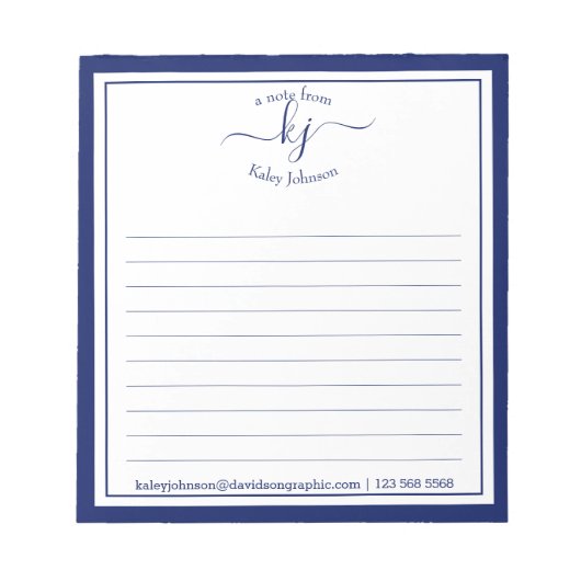 Aangepersonaliseerde naam marine | Van het bureau  Notitieblok (Voorkant)