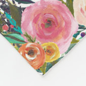 Aangepersonaliseerde naam Monogram Waterverf Flora Fleece Deken (Hoek)