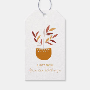Aangepersonaliseerde naam Plant uit najaar botanis Cadeaulabel
