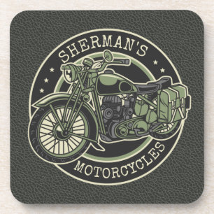 Aangepersonaliseerde NAAM Retro Militaire motorfie Bier Onderzetter