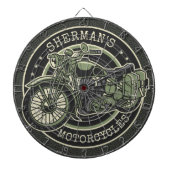 Aangepersonaliseerde NAAM Retro Militaire motorfie Dartbord (Voorkant)