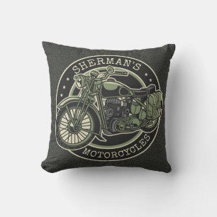 Aangepersonaliseerde NAAM Retro Militaire motorfie Kussen