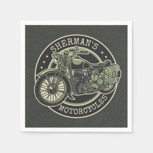 Aangepersonaliseerde NAAM Retro Militaire motorfie Servet