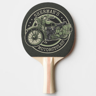 Aangepersonaliseerde NAAM Retro Militaire motorfie Tafeltennisbatje