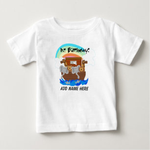 Aangepersonaliseerde Noah's Ark 1st Birthday Tshir