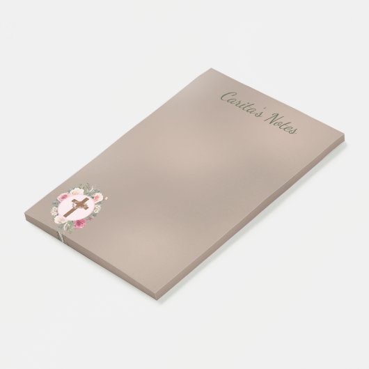 Aangepersonaliseerde notities voor Floral Cross Post-it® Notes (Schuin)