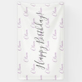 Aangepersonaliseerde Paarse geboortedag: Banner (Verticaal)