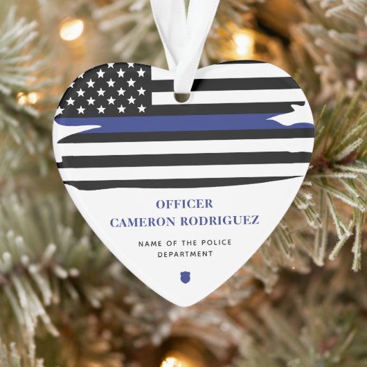 Aangepersonaliseerde politiefunctionaris Thin Blue Ornament (Boom)