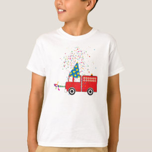 Aangepersonaliseerde 'Red Fire Truck Birthday'-par T-shirt