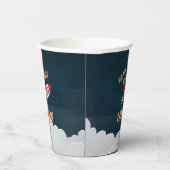 Aangepersonaliseerde Rocket Ship Birthday Papieren Bekers (Rechts)