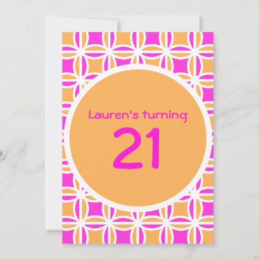 Aangepersonaliseerde uitnodiging van 21e verjaarda (Achterkant)