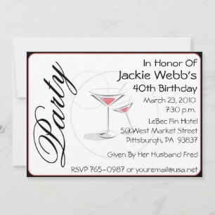 Aangepersonaliseerde uitnodiging van de 40e verjaa