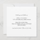 Aangepersonaliseerde uitnodiging van DJ  partij (Achterkant)