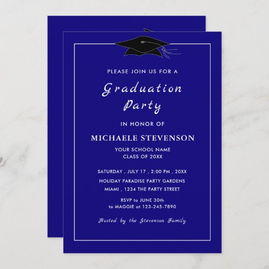 Aangepersonaliseerde uitnodiging voor het Afstuder (Voorkant / Achterkant)