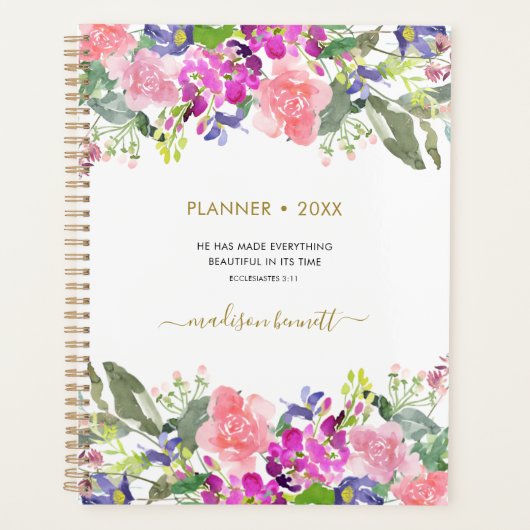 Aangepersonaliseerde Waterverf - Bijbel Verse Planner (Voorkant)