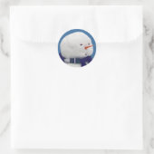 Aangeraden Snowman Selfie Ronde Sticker (Tas)
