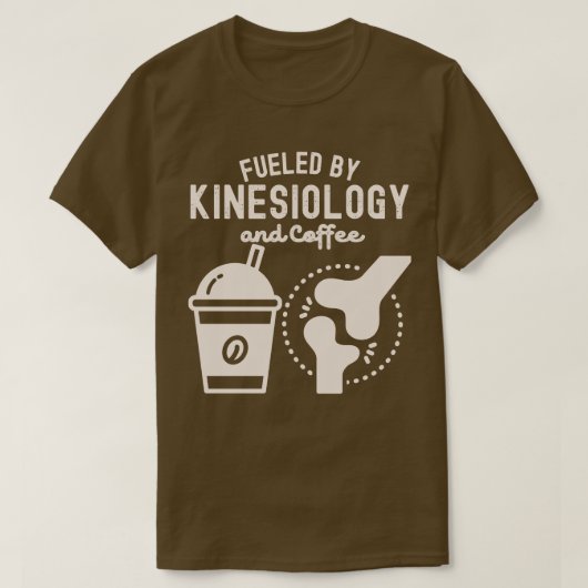 Aangevoed door Kinesiologie en Koffie T-shirt (Design voorkant)