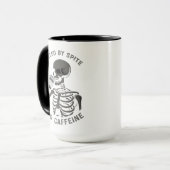 Aangevoed door Spite en Cafeïne Skelet Coffee Love Mok (Voorkant links)