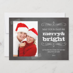 Aangevuld met chalkboardkerrie met foto's en helde feestdagenkaart