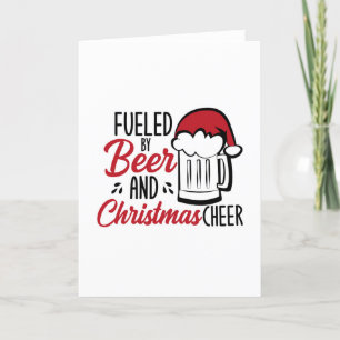 Aangewakkerd door Bier en Kerstmis Cheer Bedankkaart