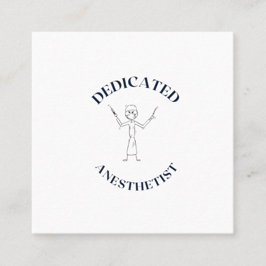 AANGEWEZEN ANESTHETIST VIERKANTE VISITEKAARTJE (Voorkant)