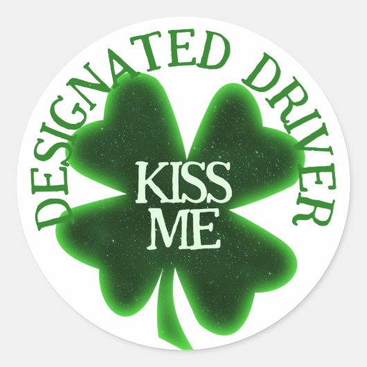 Aangewezen Bestuurder St. Patrick's Day Ronde Sticker (Voorkant)