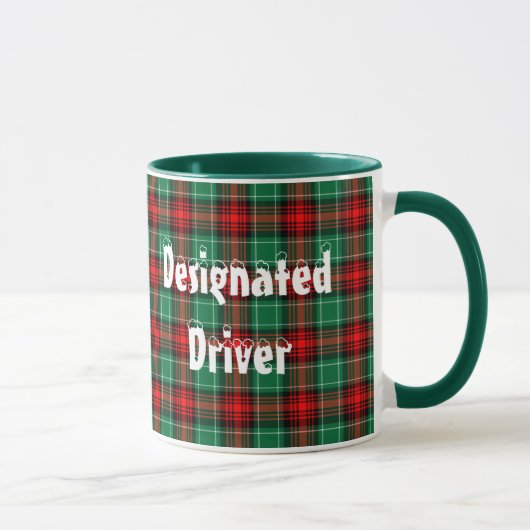 Aangewezen chauffeur Red Green Plaid Coffee Mok (Rechts)