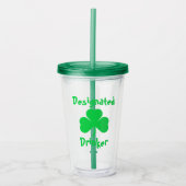 Aangewezen Drinker St Patrick's Day Acryl Drinkbeker (Voorkant)