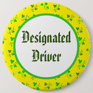 Aangewezen driver Shamrock Pattern-Button Ronde Button 6,0 Cm