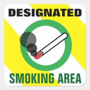Aangewezen rookruimte-teken vierkante sticker
