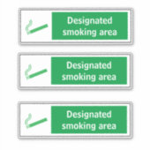 Aangewezen Sticker voor het rookgebied (Voorkant)