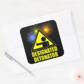 Aangewezen vuurwerkontsteker vierkante sticker (Envelop)