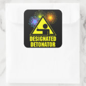 Aangewezen vuurwerkontsteker vierkante sticker (Tas)