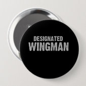 AANGEWEZEN WINGMAN T-shirt Ronde Button 4,0 Cm (Voorkant /achterkant)