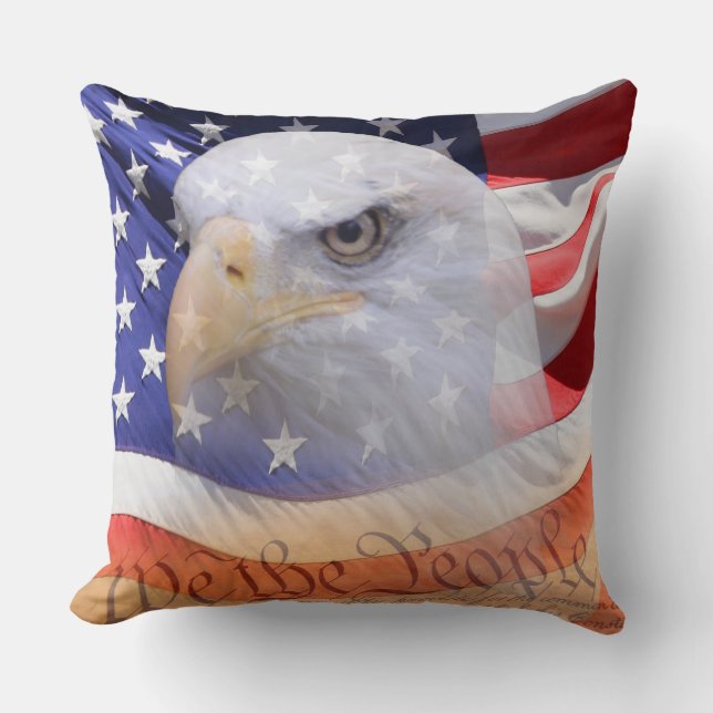 Aangifte Amerikaanse vlag Eagle Kussen (Voorkant)