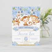 Aangifte blauw Floral Kaart (Staand voorkant)