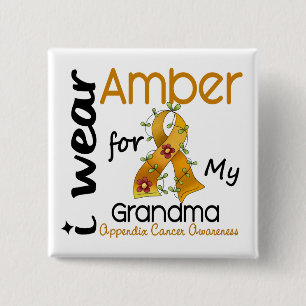 Aanhangsel Kanker ik amber voor mijn oma 43 Vierkante Button 5,1 Cm