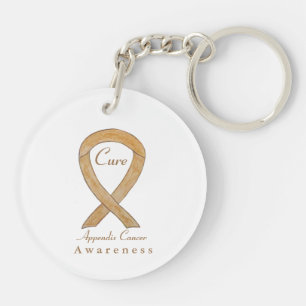 Aanhangsel Kankerbewustzijn Amber Ribbon Sleutelha Sleutelhanger