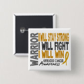 Aanhangsel Kankerwarrior Vierkante Button 5,1 Cm (Voorkant /achterkant)